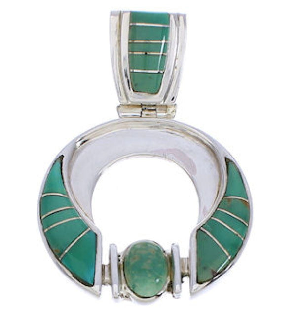 Southwestern Turquoise Genuine Sterling Silver Pendant EX28465